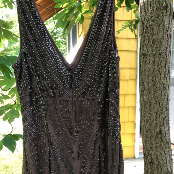 Aiden Mattox size 10 Caramel Beaded Gown! - Picture 2 of 4